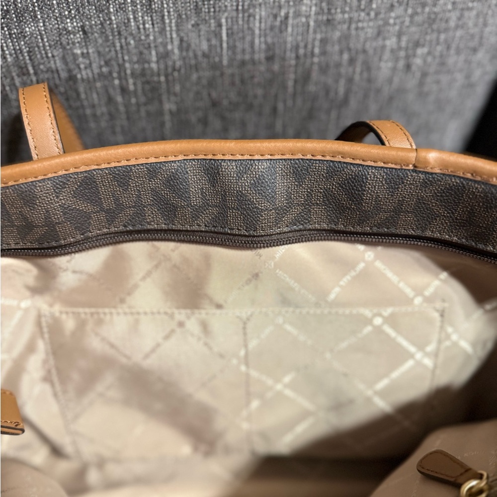 Michael Kors Signature Brown and Tan Large Tote - Picture 7 of 8